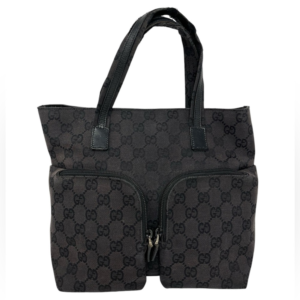 Gucci Black GG Monogram Canvas Tote Bag